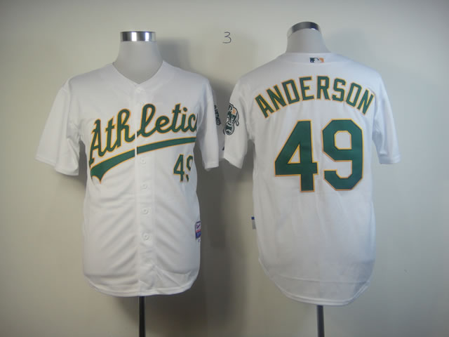Men Oakland Athletics 49 Anderson White MLB Jerseys